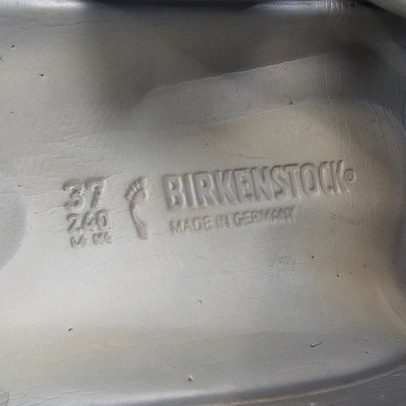 Birkenstock Gizeh Silver Metallic EVA Rubber Thong Sandals Women\'s Size 37